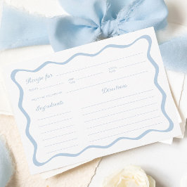 Tarjeta de receta Wavy Blue Bridal Shower
