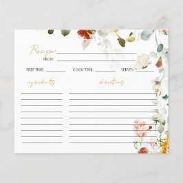 Tarjeta de receta WILDFLOWERS Bridal Shower