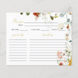 Tarjeta de receta WILDFLOWERS Bridal Shower<br><div class="desc">WILDFLOWERS Bridal Shower Recipe Card, </div>