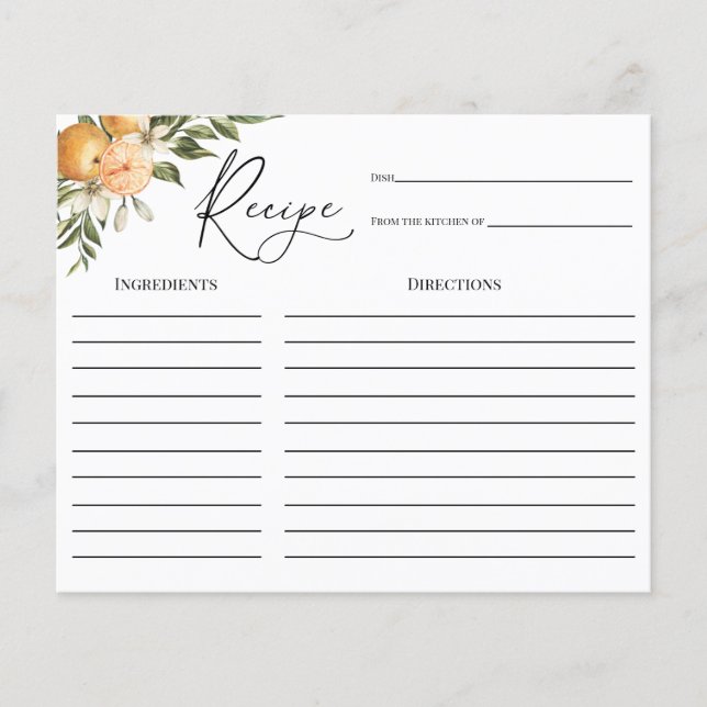 Tarjeta de recetada principal del Naranja del apre (Anverso)