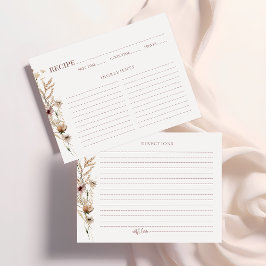 Tarjeta de recetada Watercolor Wildflower Bridal S