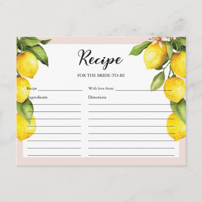 Tarjeta de recetaria Citrus lemon de verano de duc (Anverso)