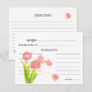 Tarjeta de recetaria de Boda de tulipanes rosa sua