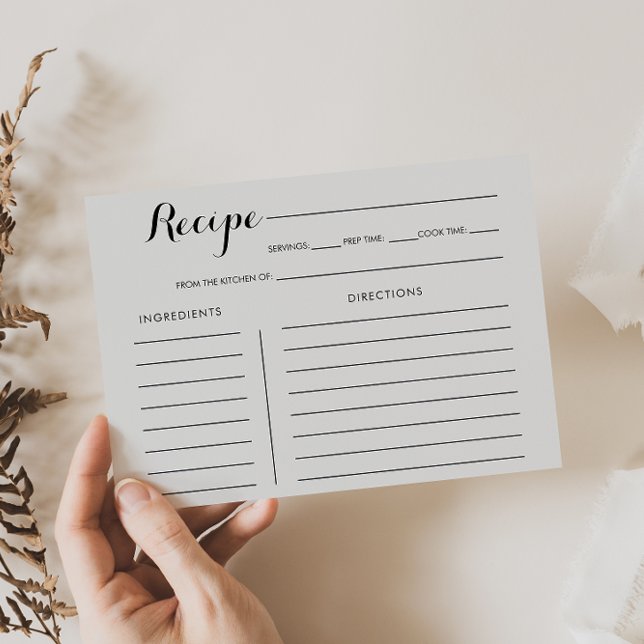 Tarjeta de recetaria de ducha de novia floral acuá (Subido por el creador)