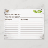 Tarjeta de recetaria de ducha de novia rústica par