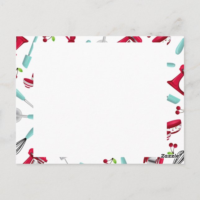 Tarjeta de recetaria de Gadget de Aqua and Red Kit (Reverso)