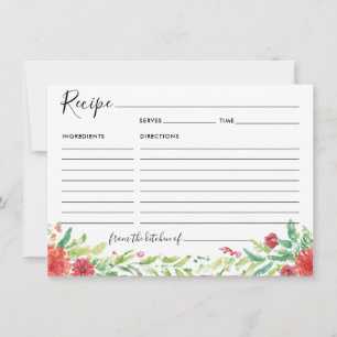 Tarjeta de recetaria de invitado Flerry Cherry Red