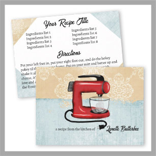 Tarjeta de recetaria de un libro de cocina para co