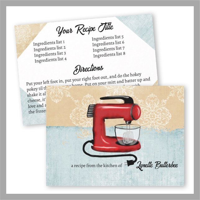 Tarjeta de recetaria de un libro de cocina para co (Subido por el creador)