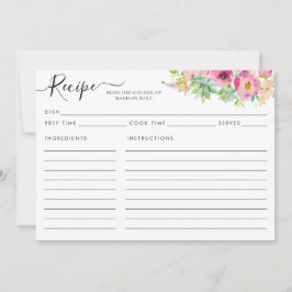 Tarjeta de recetaria moderna de Rubor rosa con sab