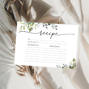 Tarjeta de recetario grande de eucalipto verde flo