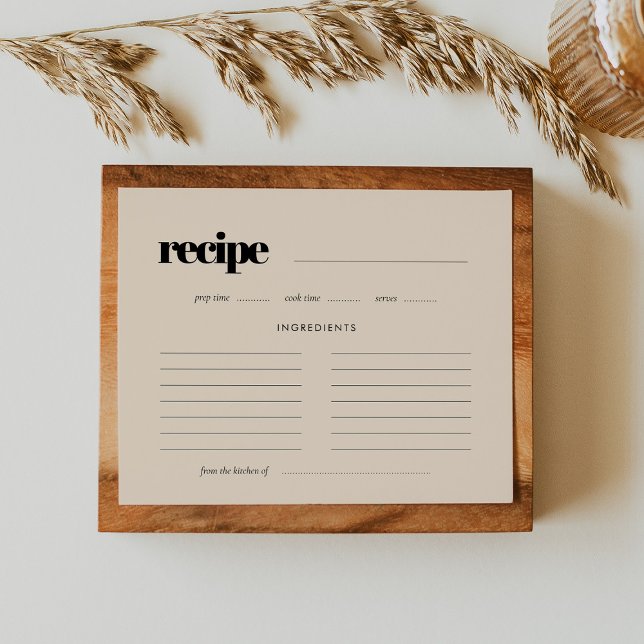 Tarjeta de recetario simple, elegante y de moda pa (Subido por el creador)
