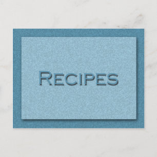 Tarjeta de recetas azules