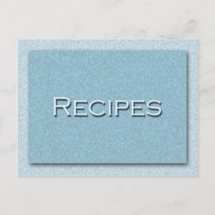 Tarjeta de recetas azules