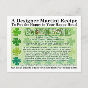 Tarjeta de recetas Blarney-Tini St. Patrick's Day 