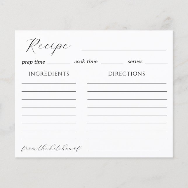 Tarjeta de recetas Blue Chinoserie (Anverso)