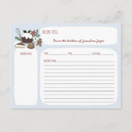 Tarjeta de recetas Blue + White Holiday Baking