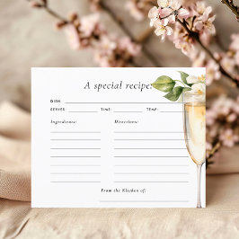 Tarjeta de recetas Brunch & Bubbly Bridal Shower