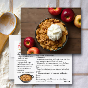 Tarjeta de recetas casera de Apple Crisp