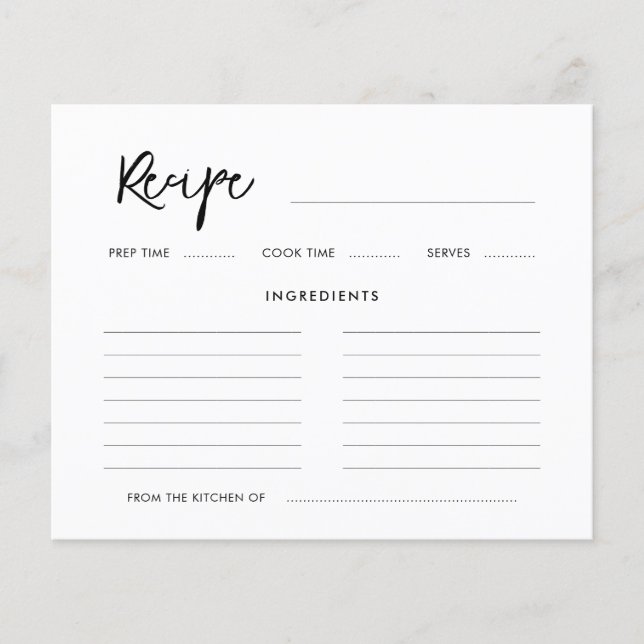 Tarjeta de recetas contemporánea moderna para la d (Anverso)
