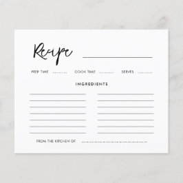 Tarjeta de recetas contemporánea moderna para la d