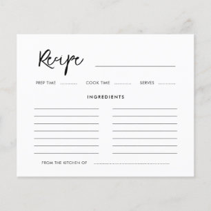 Tarjeta de recetas contemporánea moderna para la d