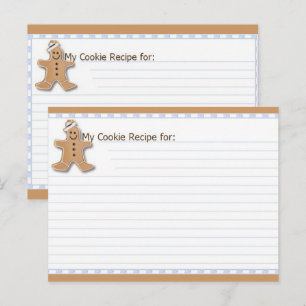 Tarjeta de recetas Cute Gingerbread Blank