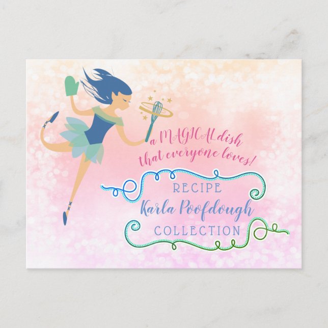 tarjeta de recetas de cocción mágica de hadas de c (Anverso)