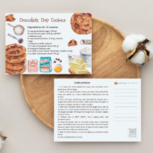 Tarjeta de recetas de cocina de chocolate