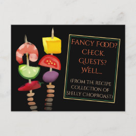 Tarjeta de recetas de cocina fiesta para la cena