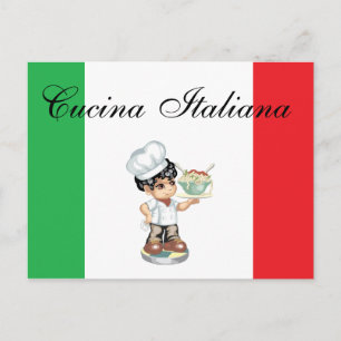 Tarjeta de recetas de comida italiana