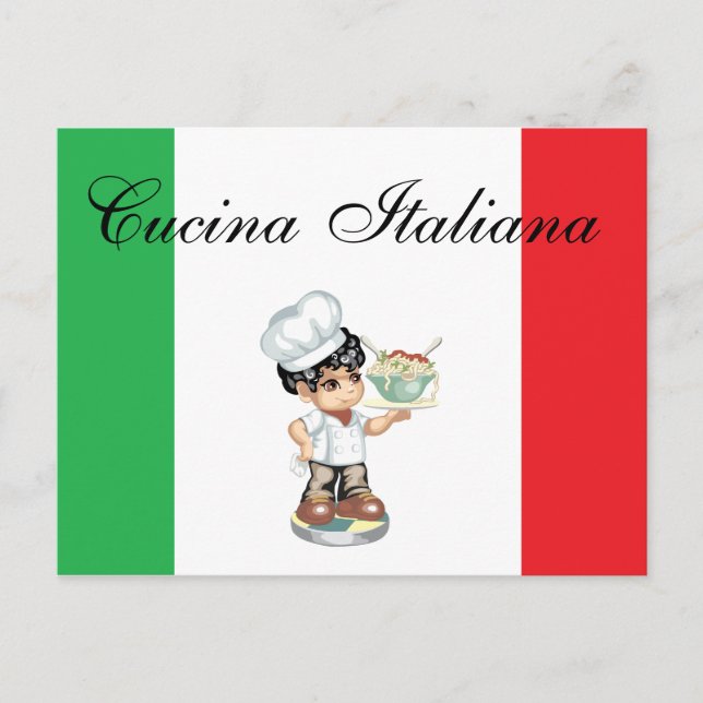 Tarjeta de recetas de comida italiana (Anverso)
