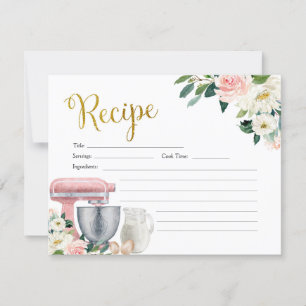 tarjeta de recetas de ducha de novia de cocina