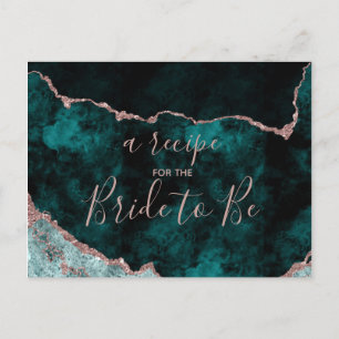 Tarjeta de recetas de ducha de Relieve metalizado 