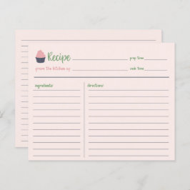 Tarjeta de recetas de la familia Dulce de Pastel