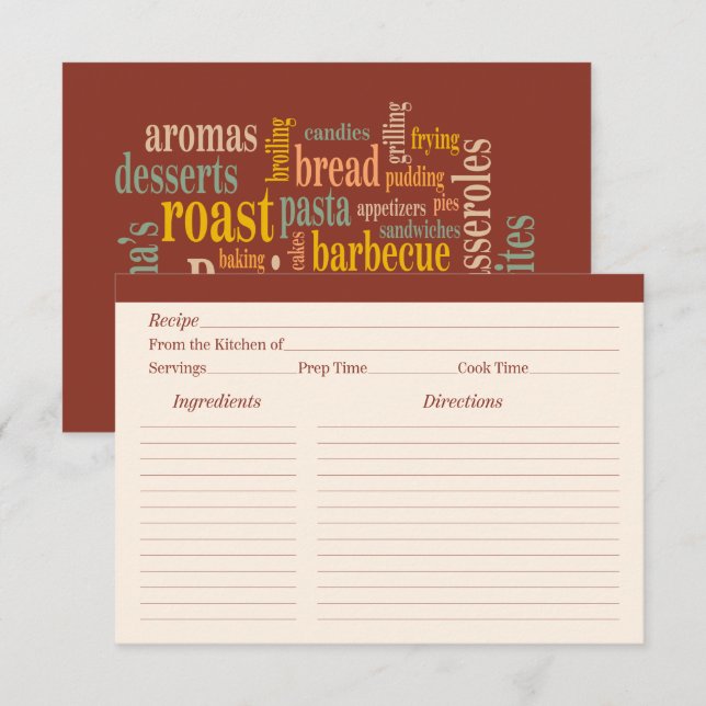 Tarjeta de recetas de la familia Quemada de Umber  (Anverso / Reverso)