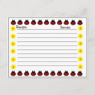 Tarjeta de recetas de Ladybug