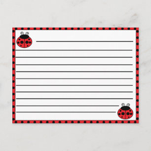 Tarjeta de recetas de Ladybug