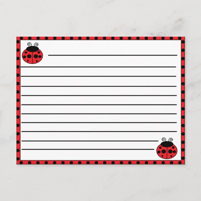 Tarjeta de recetas de Ladybug (Anverso)