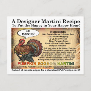 Tarjeta de recetas de Martini de Acción de Gracias