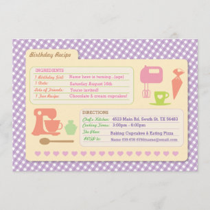 Tarjeta de recetas de panadería Invitación a la fi