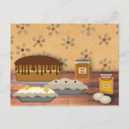 Tarjeta de recetas de postres rurales