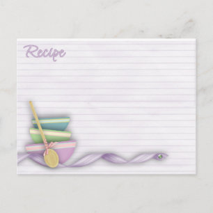 tarjeta de recetas de tazones para cocinar