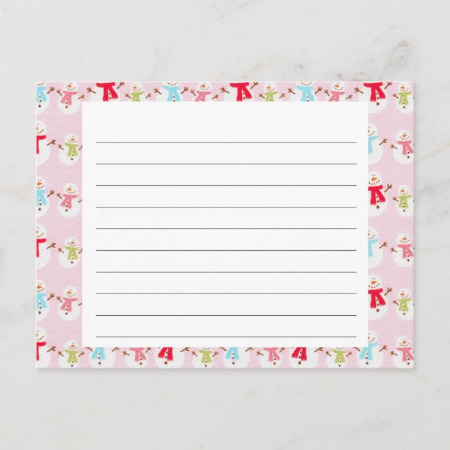 Tarjeta de recetas de temporada de vacaciones (Anverso)