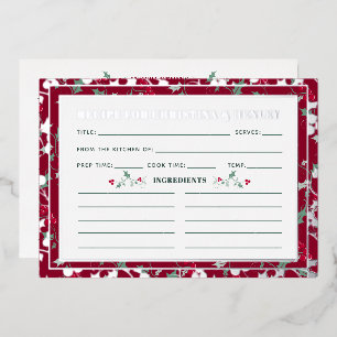 Tarjeta de recetas estacional de moras y hueso roj
