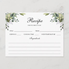 Tarjeta de recetas Eucalyptus Watercolor