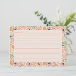 Tarjeta de recetas Floral Bridal Shower