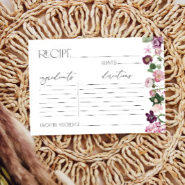 Tarjeta de recetas Floral Bridal Shower