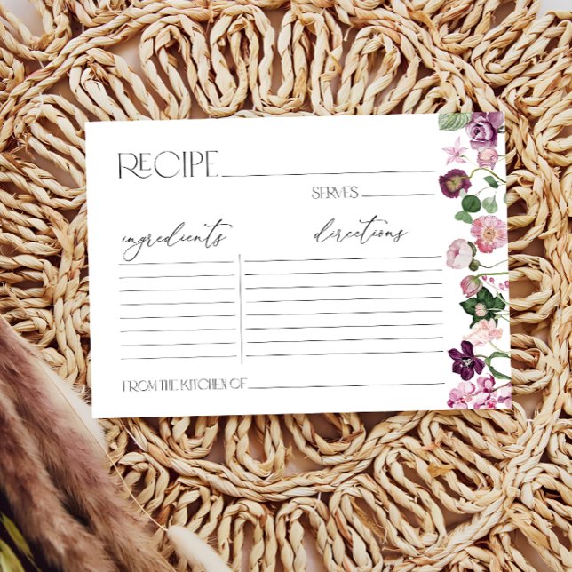 Tarjeta de recetas Floral Bridal Shower (Subido por el creador)