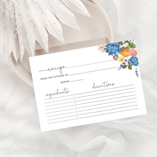 Tarjeta de recetas Floral Bridal Shower (Subido por el creador)